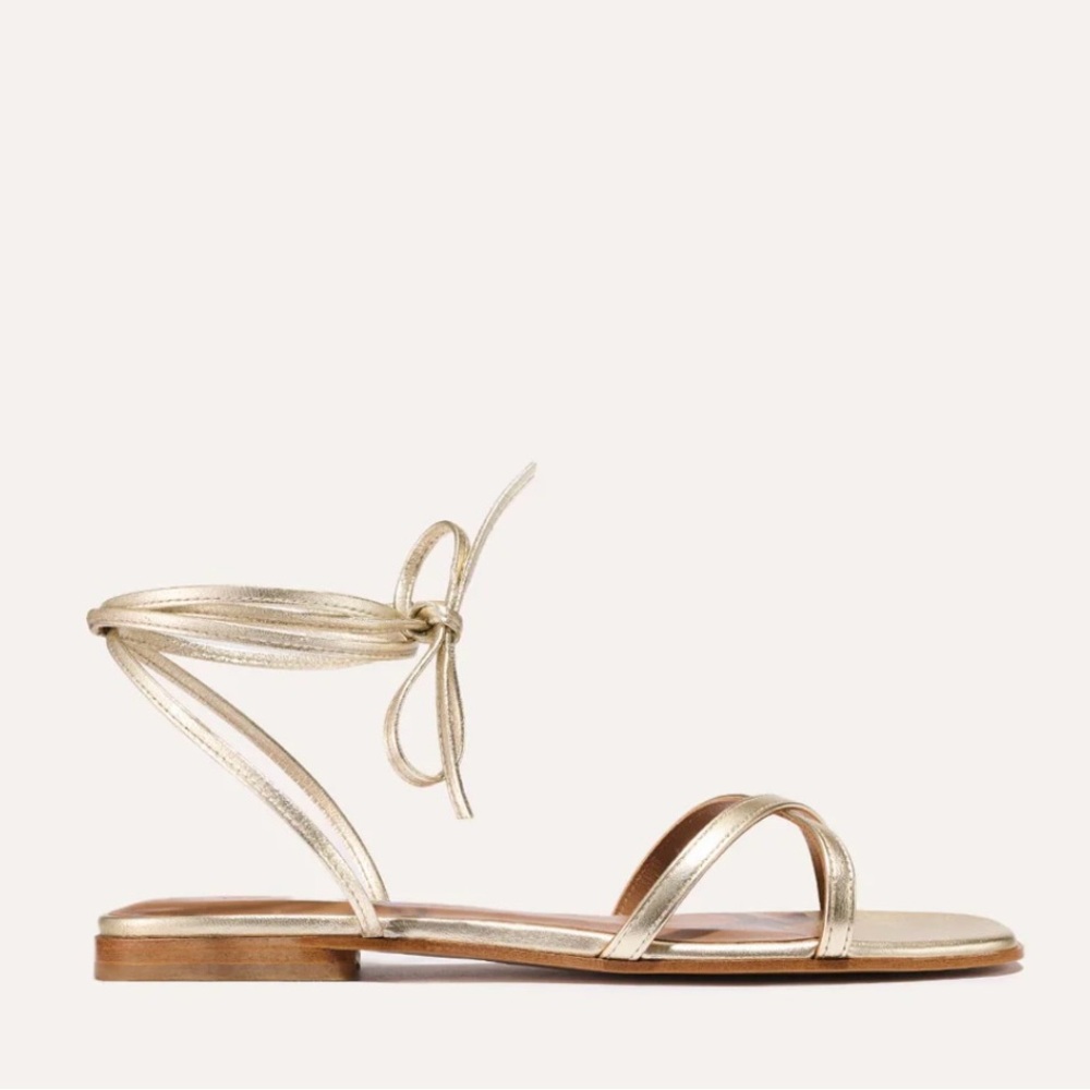 Margaux Gold Wrap Sandals